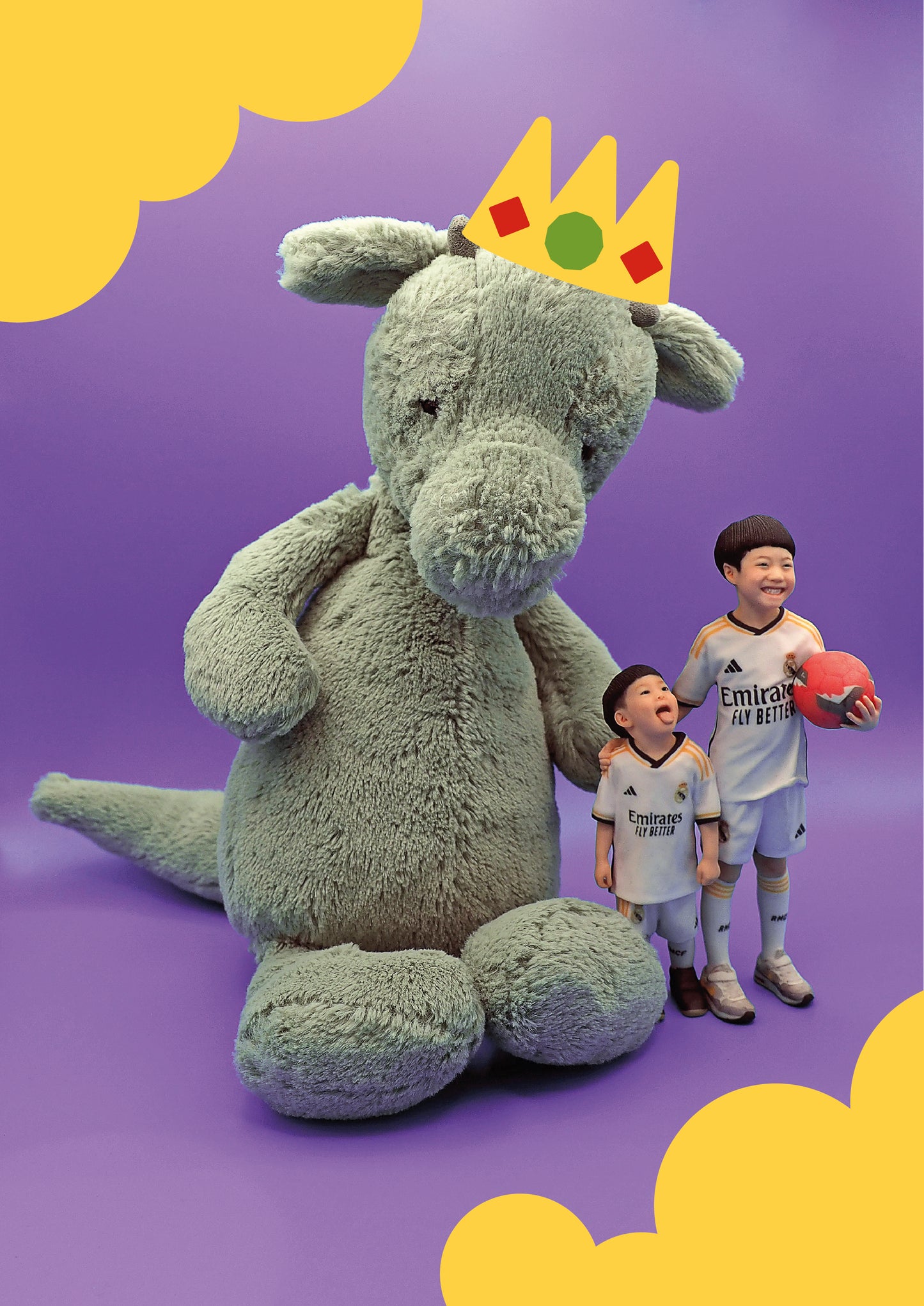 3D Printed mini figure kids with football